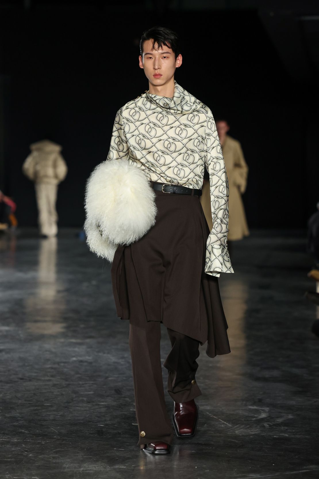 Paris-based label EgonLab presented garments that challenged traditional masculinity.