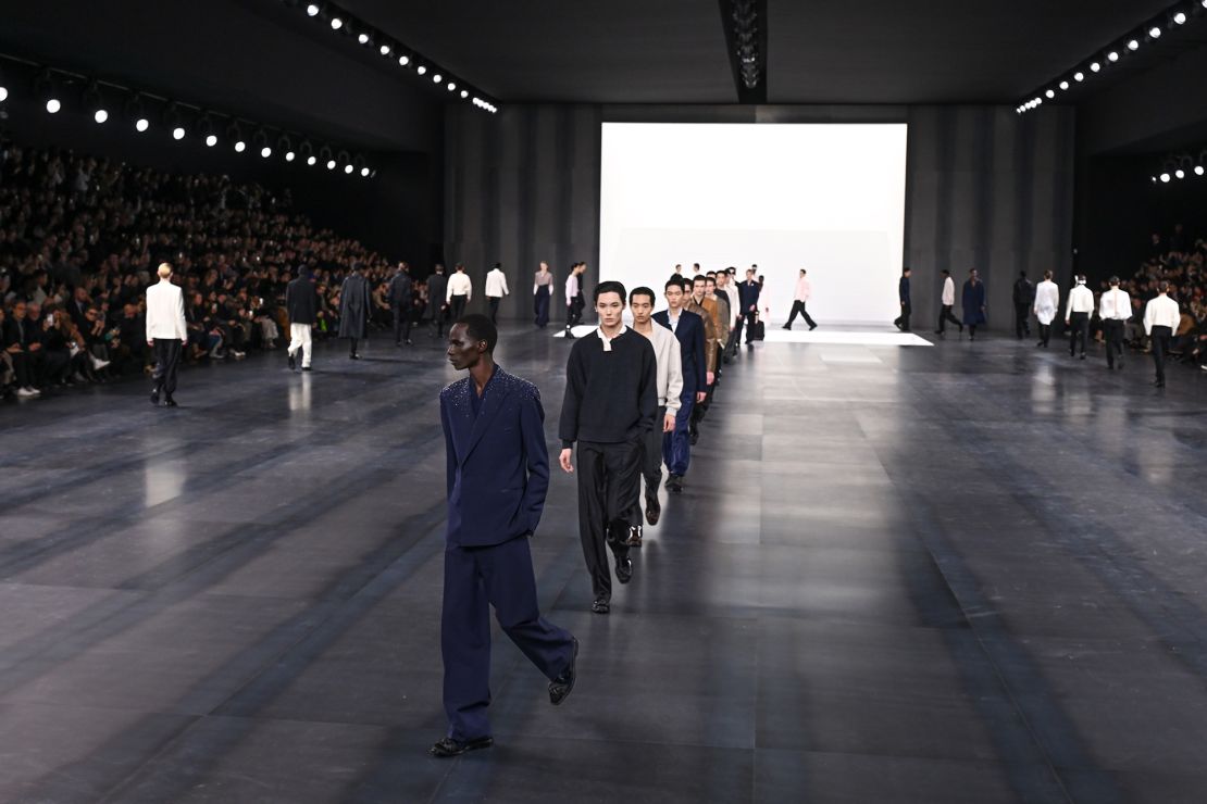 Dior Homme's menswear Fall-Winter 2025 show referenced the H-line created by its founder.